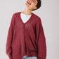 Aura knit top in maroon.