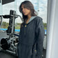 Washed hoodie in black