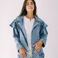 The ruffle denim in blue
