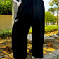 Wide leg pants in black