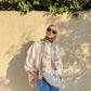 Criss cross top in beige