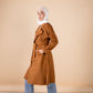 Suede manteau in camel