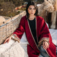 Indie suede kaftan in maroon