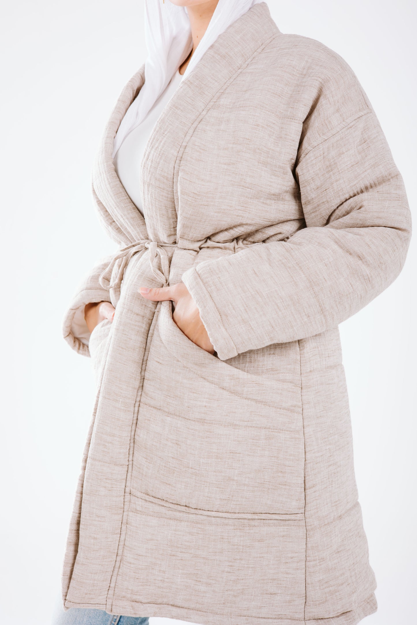 Daisy linen coat in beige