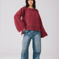 Lana knit top in maroon