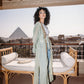 The leading lady stars kaftan in lime green