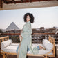 The leading lady stars kaftan in lime green