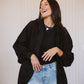 Bold melton jacket in black