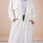Suede manteau in white