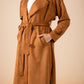 Suede manteau in camel