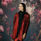 Shimmer blazer set in maroon