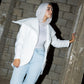 The furry jacket in white