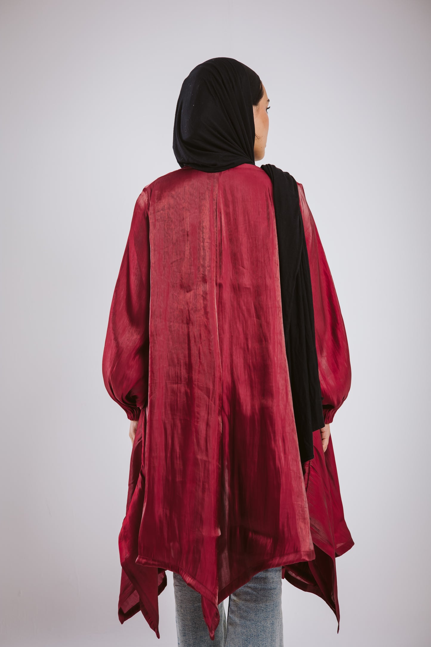 Mia silk kimono maroon