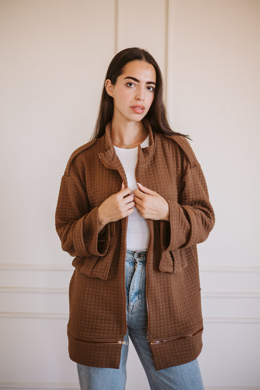 Bubble jacket in brown