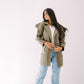 The ruffle denim in olive