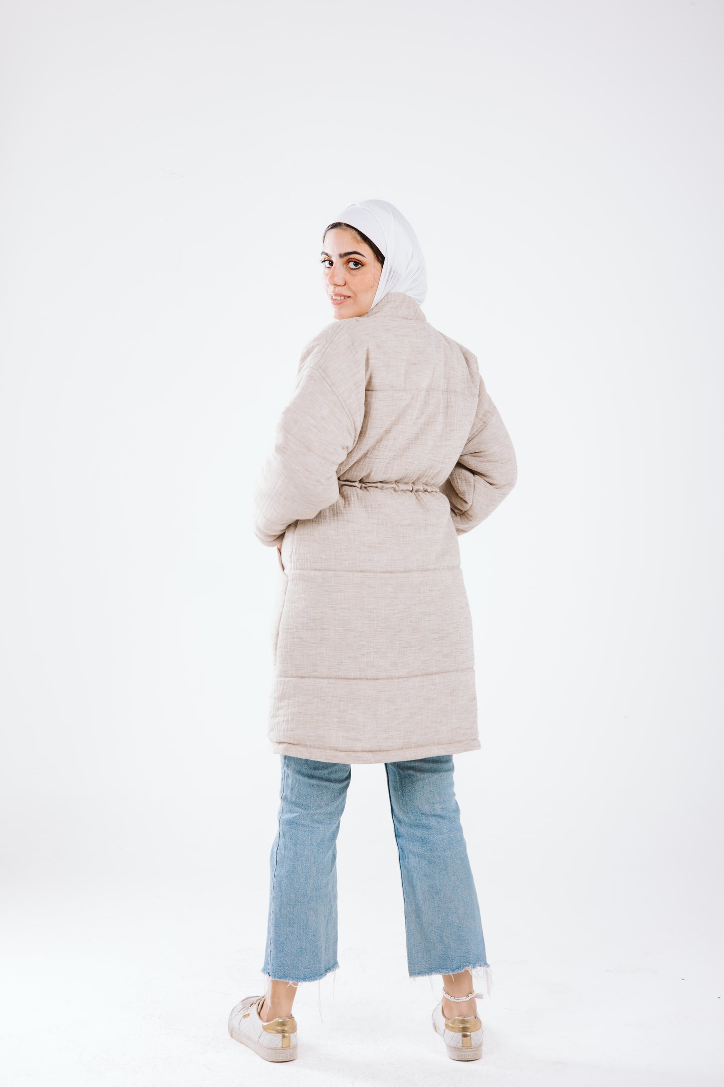 Daisy linen coat in beige