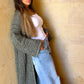 Knit cardigan in olive