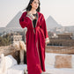 Indie suede kaftan in maroon