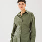 Ribbon chemise in Olive.