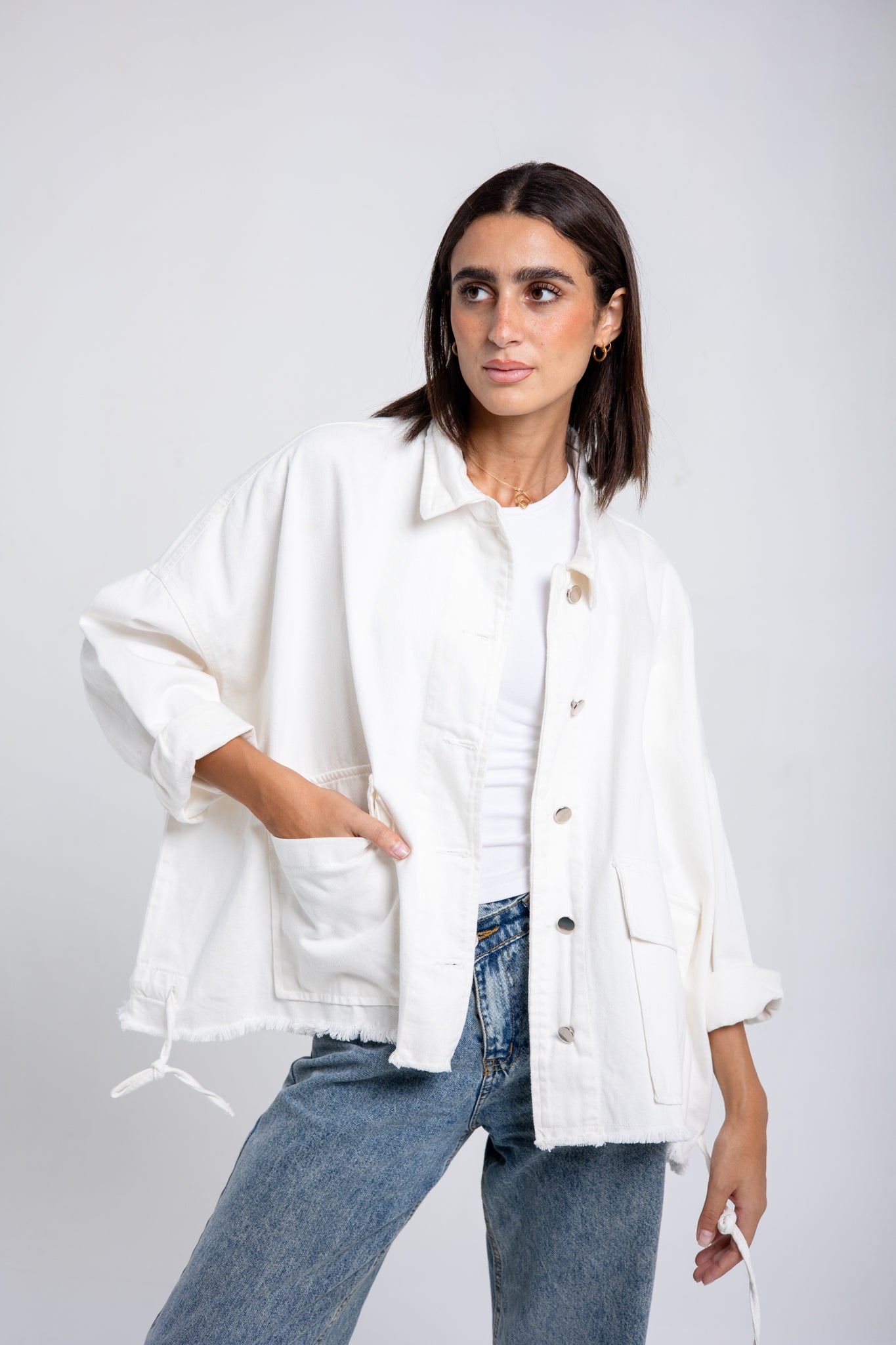 Denim jacket in -white