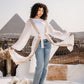 The crescent kaftan in white