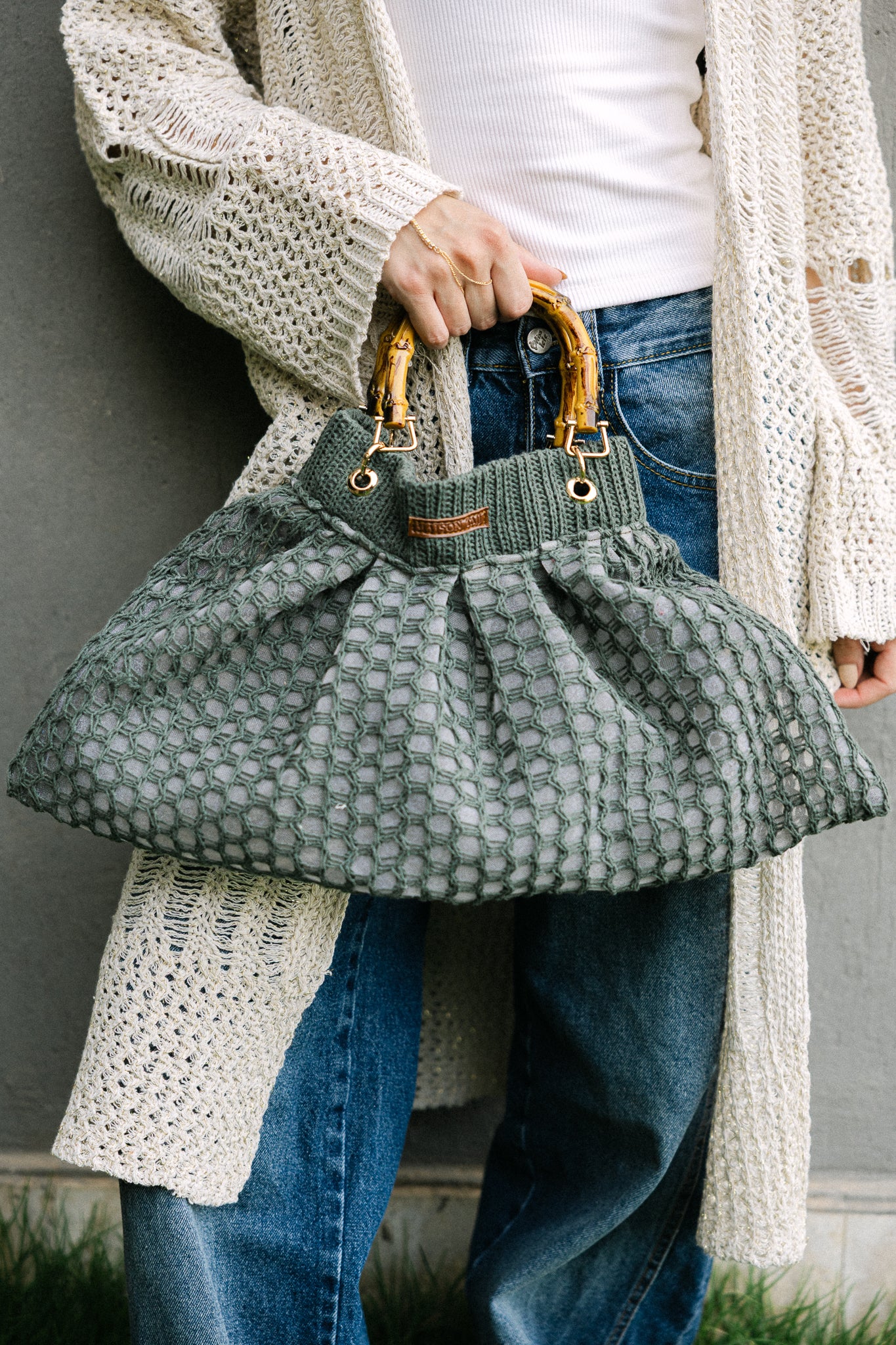 Weave bag in Olive