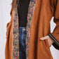 Nur suede kaftan in camel