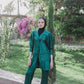 Shimmer blazer set in green