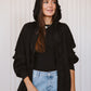 Bold melton jacket in black