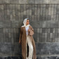 Crushed kimono in camel