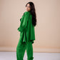 The asymmetrical set in green