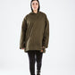 Girl in the hood in olive