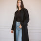 Plush coat in black
