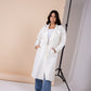 Suede manteau in white