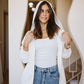 Bold melton jacket in white