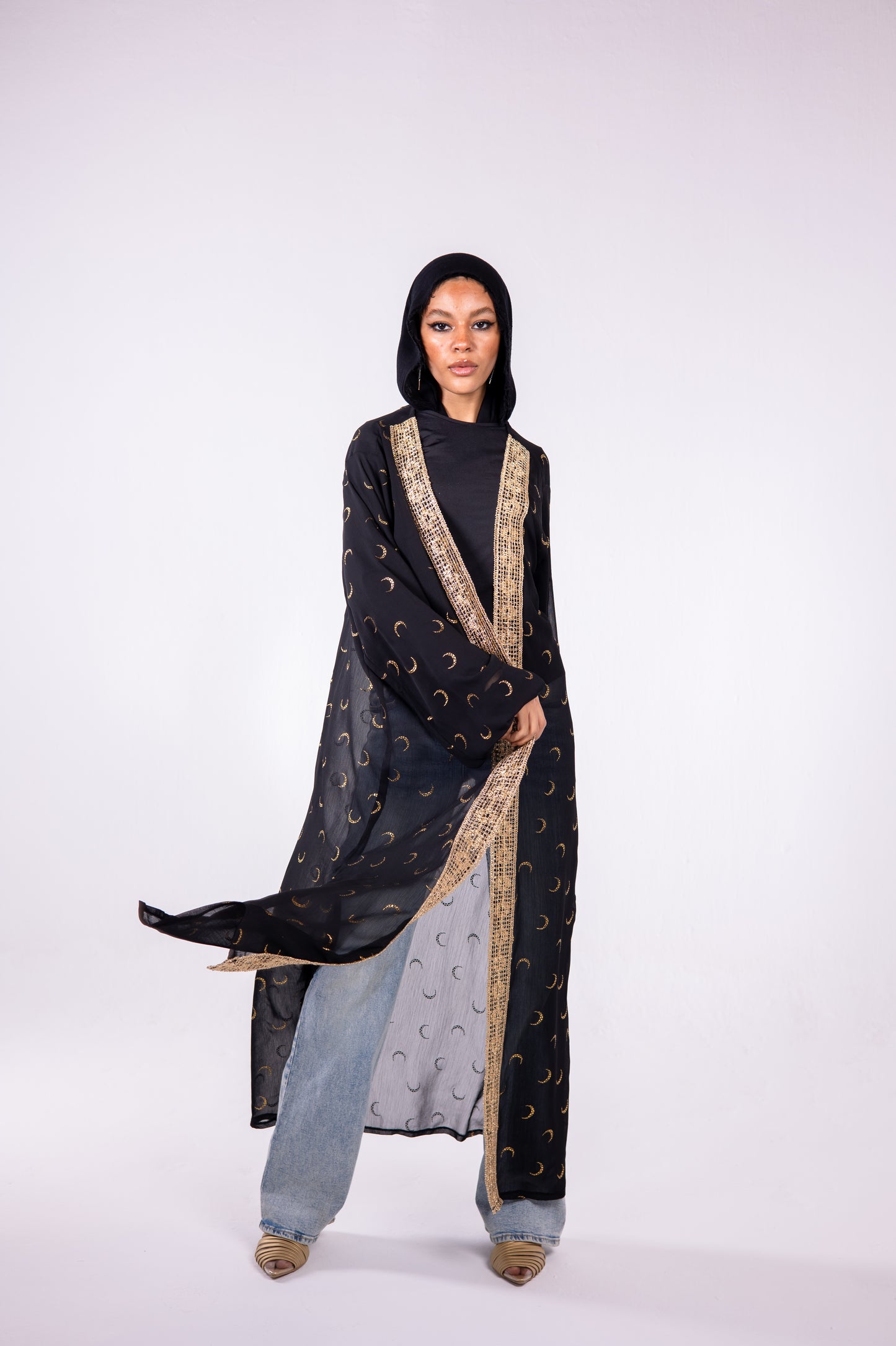 The crescent kaftan in black