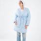 Daisy linen coat in baby blue