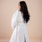 Suede manteau in white