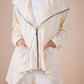 The asymmetrical set in offwhite