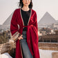 Indie suede kaftan in maroon
