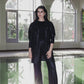 Shimmer blazer set in black