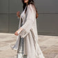 Fringe knit cardigan in off-white