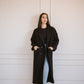 Plush coat in black