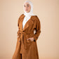 Suede manteau in camel