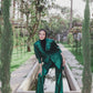 Shimmer blazer set in green