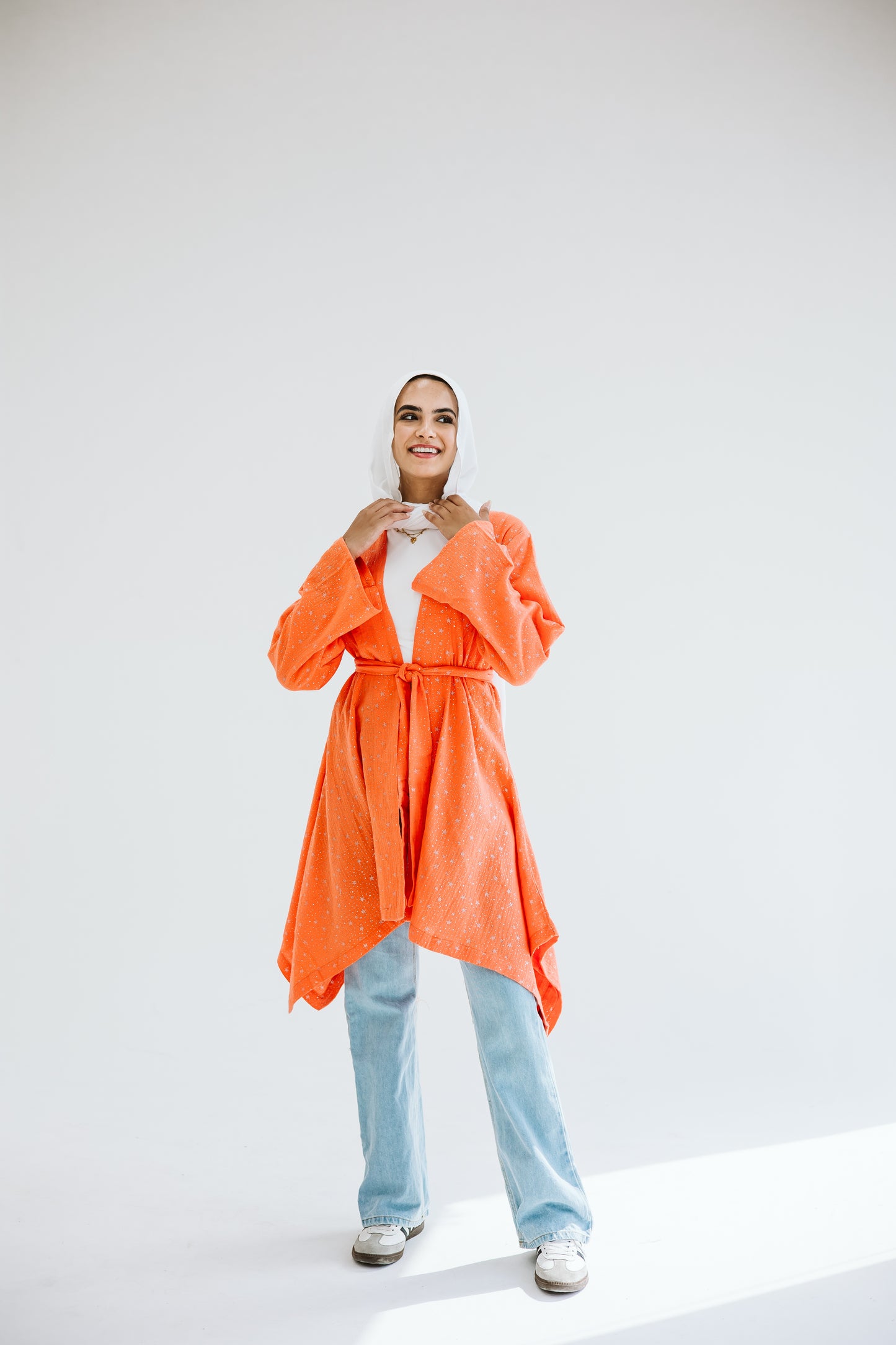 Sunny Asymmetrical kimono in orange