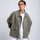 Denim jacket in olive (Pre order)