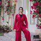 Linea blazer set in maroon