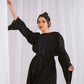 Crushed kaftan in black