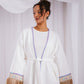 Nur suede kaftan in off-white